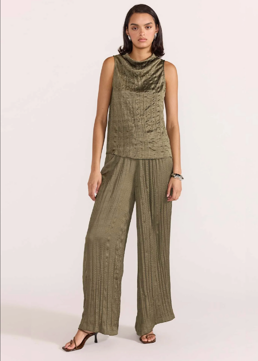 THALIA DRAWSTRING PANTS - OLIVE