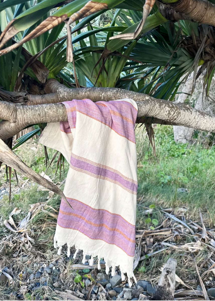 STRIPE TURKISH TOWEL - LILAC